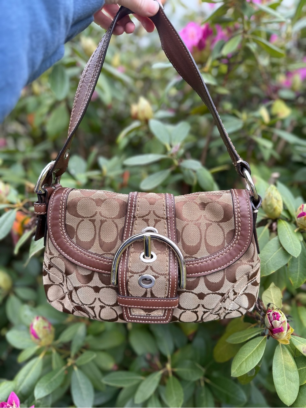 Coach Brown Signature Canvas Mini Soho